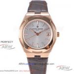 Perfect Replica Swiss Grade Vacheron Constantin Overseas 316L Rose Gold Case Silver Dial 36mm Women's Watch